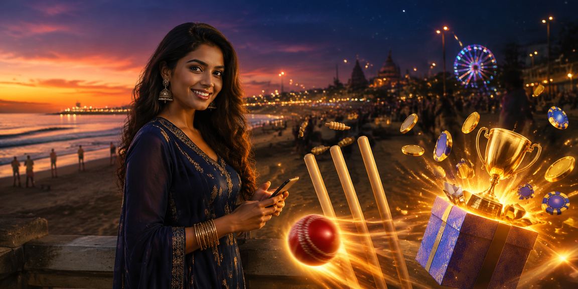 Crowd cheering cricket match while betting on mobile in Chennai