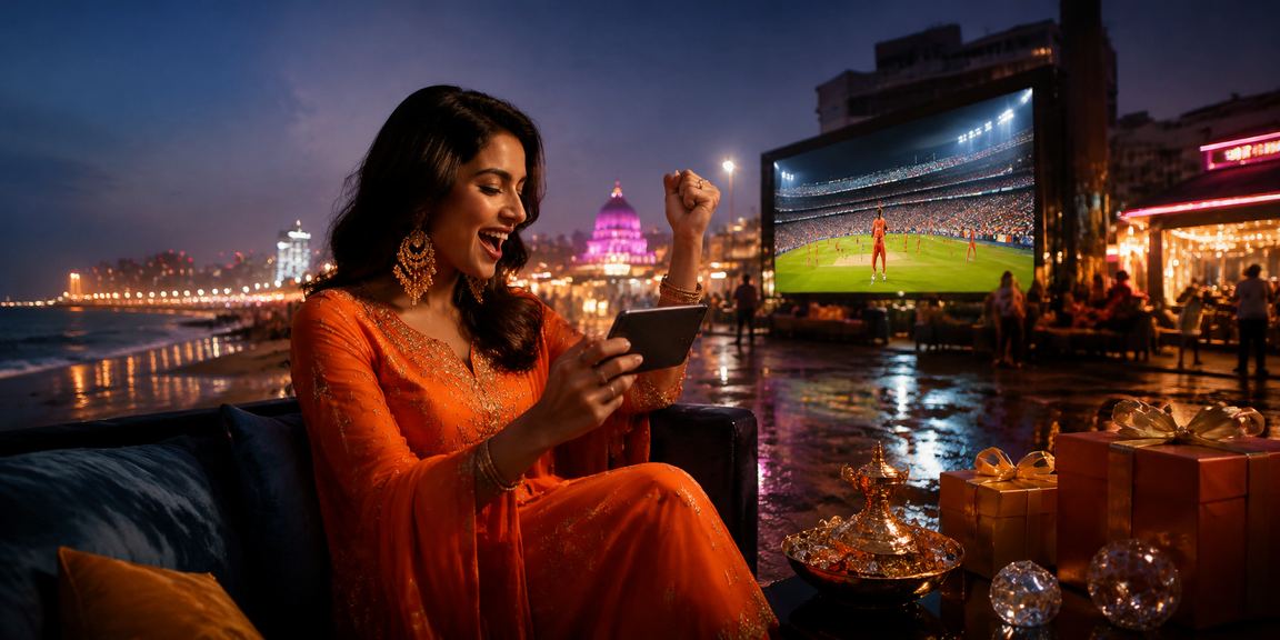 Excited cricket fans enjoying IPL betting with mobile promotions in Chennai