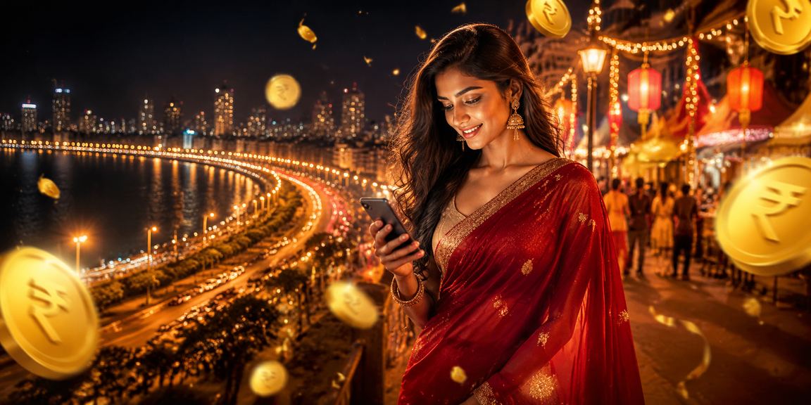 Mobile user enjoying live casino gaming by Mumbai Marine Drive